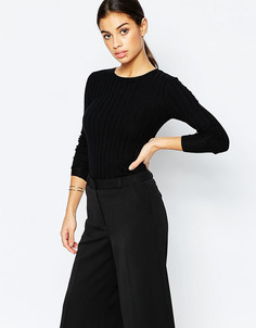 Джемпер в широкий рубчик New Look Petite-Черный