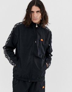 Черная спортивная куртка с полосками по бокам и логотипом ellesse Melfi-Черный