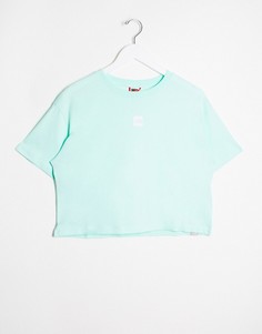 Голубая короткая футболка с логотипом The North Face-Синий