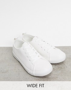 Белые кроссовки New Look Wide Fit-Белый