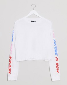 Лонгслив с надписью "future" на рукаве ASOS DESIGN-Белый