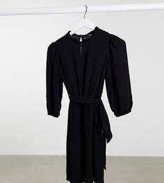 Черное платье с пышными рукавами New Look Petite-Черный