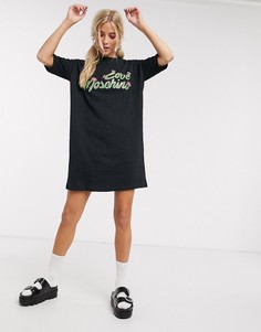 Платье-футболка с логотипом Love Moschino-Черный