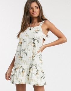 Сарафан мини с цветочным принтом ASOS DESIGN-Мульти