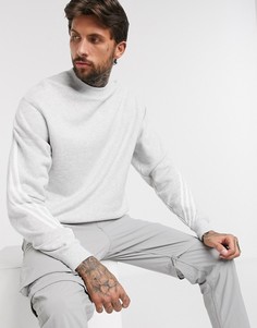 Серый свитшот с 3 полосами adidas Originals-Черный