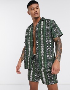 Рубашка со змеиным принтом South Beach-Зеленый