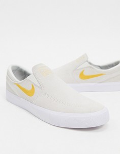 Светлые слипоны Nike SB Zoom Janoski-Бежевый