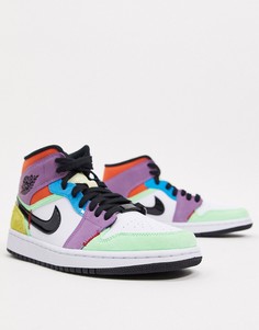 Кроссовки средней высоты в стиле колор блок Nike Air Jordan 1-Мульти