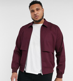 Бордовая куртка Харрингтон с отлетной кокеткой ASOS DESIGN Plus-Красный