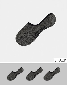 3 пары черных невидимых носков Vans-Черный