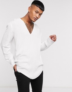 Белая рубашка классического кроя из вискозы ASOS DESIGN-Белый