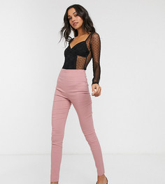 Розовые брюки скинни с завышенной талией ASOS DESIGN Tall-Розовый