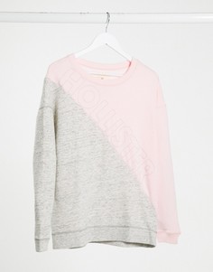 Серо-розовый свитшот Hollister