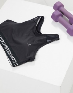 Черный спортивный бюстгальтер со средним уровнем поддержки Calvin Klein