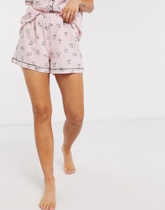 Пижамные шорты с мелким принтом Loungeable-Розовый