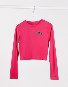 Розовый кроп-топ с длинными рукавами Juicy Couture Jxjc Juicy