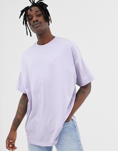 Фиолетовая oversize-футболка из органического хлопка с круглым вырезом ASOS DESIGN-Фиолетовый