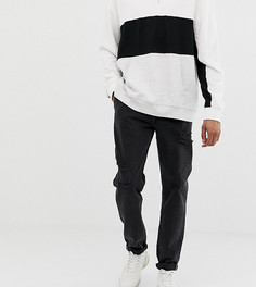 Черные выбеленные джинсы с плиссировкой и рваной отделкой ASOS DESIGN Tall-Черный