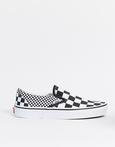 Кроссовки-слипоны в черно-белую шахматную клетку Vans UA Classic-Мульти