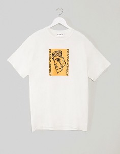 Футболка в стиле oversized с принтом HNR LDN-Белый Honour