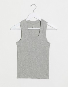 Майка в рубчик Free People-Серый