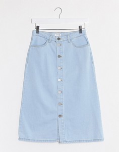Голубая джинсовая юбка на пуговицах Gestuz-Синий
