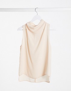 Розовый драпированный топ без рукавов ASOS DESIGN Petite