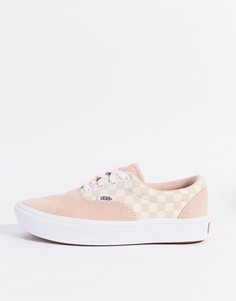 Светло-розовые кроссовки в шахматную клетку Vans UA ComfyCush Era-Розовый