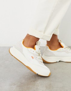 Бело-оранжевые кроссовки с сетчатой отделкой Ellesse-Белый