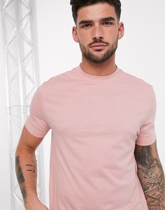 Розовая футболка из органического хлопка с круглым вырезом ASOS DESIGN-Розовый