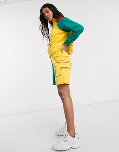 Свободные шорты колор блок от комплекта Fila-Желтый