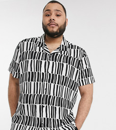 Рубашка классического кроя с отложным воротником и абстрактным принтом ASOS DESIGN Plus-Белый
