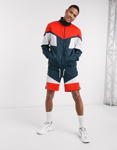 Олимпийка в стиле колор блок от комплекта ASOS DESIGN-Темно-синий