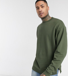 Темно-зеленый свободный свитшот с разрезами ASOS DESIGN Tall