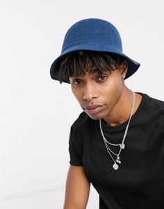 Сине-зеленая фактурная панама ASOS DESIGN-Темно-синий