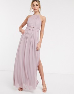 Сетчатое платье макси для выпускного лавандового цвета Lipsy-Фиолетовый