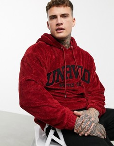 Oversized-худи из мягкого флиса с вышивкой "unrvlld" ASOS DESIGN-Красный
