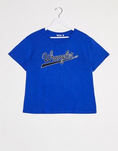 Синяя футболка с драпировкой Wrangler-Синий