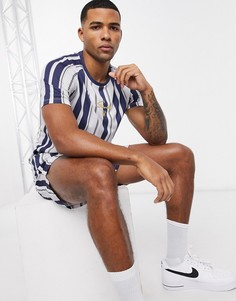 Сине-белая футболка в полоску с рукавами реглан SikSilk-Черный