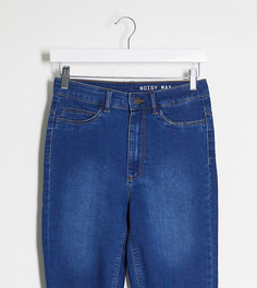 Синие длинные джинсовые шорты с необработанным краем Noisy May Tall-Синий