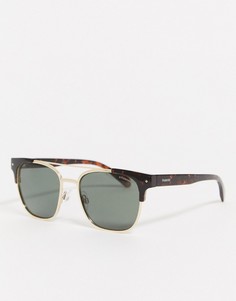 Квадратные солнцезащитные очки с черепаховыми элементами Polaroid-Коричневый