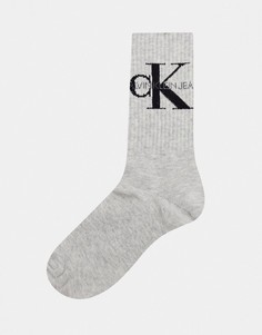Короткие серые носки с логотипом Calvin Klein Jeans-Серый