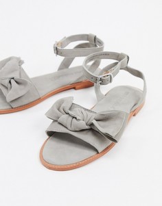 Кожаные сандалии с бантом Vero Moda-Серый