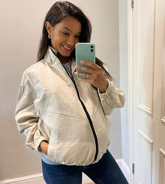 Кремовый бомбер oversized ASOS DESIGN Maternity