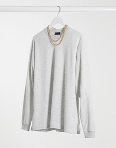 Легкий меланжевый свитшот в стиле oversized ASOS DESIGN-Белый
