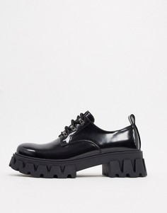 Туфли из искусственной кожи на массивной подошве со шнуровкой Koi Footwear-Черный