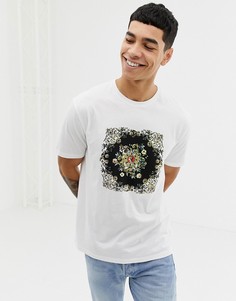 Свободная футболка с принтом ASOS DESIGN-Белый