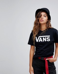 Черная футболка с логотипом Vans Classic-Черный