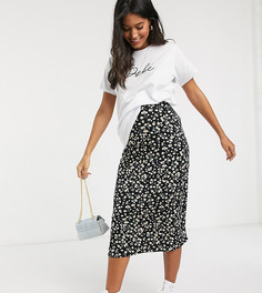 Черная юбка миди с узором New Look Maternity-Черный