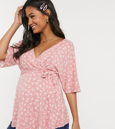 Топ для кормления с запахом, цветочным принтом и поясом ASOS DESIGN Maternity-Мульти